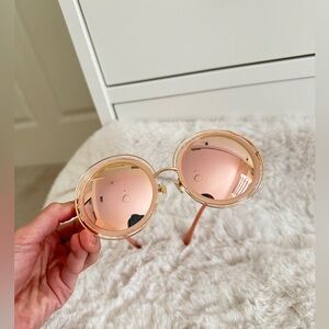 Round Pink Reflective Sunglasses, Rose gold Mirrored Sunglasses, summer attire